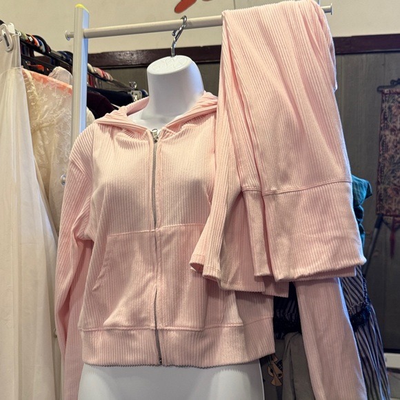 Hippie Rose Blush Ribbed 2pc Set - Picture 1 of 4